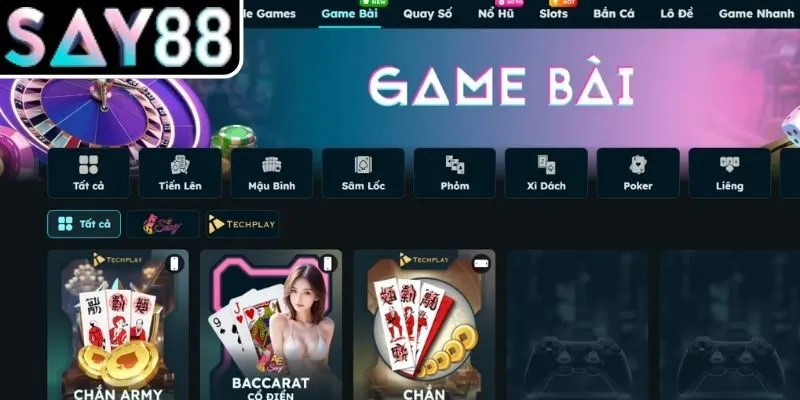 Khám phá sảnh game bài đổi thưởng SAY88